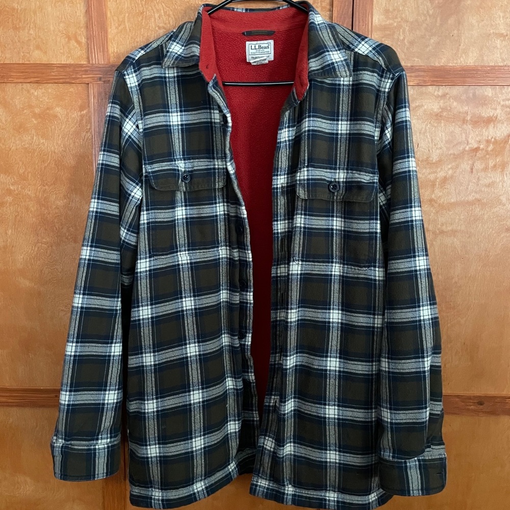 LL Bean Fleece-Lined Flannel or Shirt Jacket